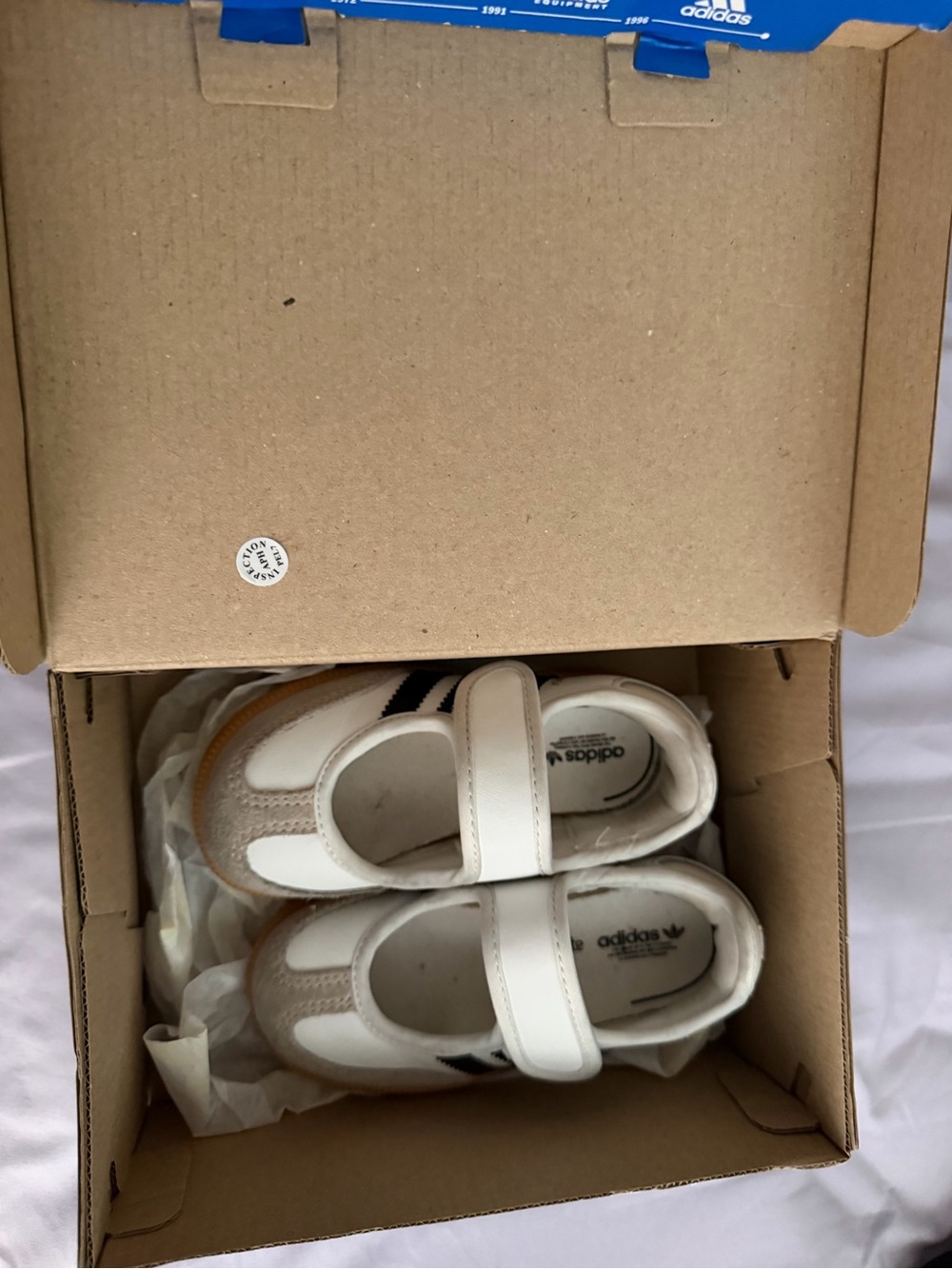 adidas White and Black Baby Mary Jane Walker Shoes